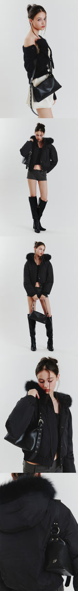 AMBER LEATHER BAG black