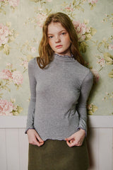Frill Basic Turtleneck [Gray]
