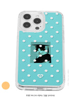 ドット ジェリー ゲル ハード スリム スマホケース - ソーダブルー