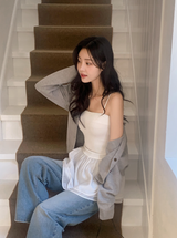 [SHOPPERMADE] Chiffon Flare Layered Sleeveless Mini Dress