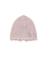 ROSE CROCHET KNIT BEANIE (DEEP PINK)