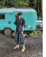 Durant Patch Washed Short Sleeve Denim Shirts