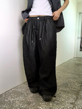[MADE] Kinto string two-way linen wide denim wide jogger pants