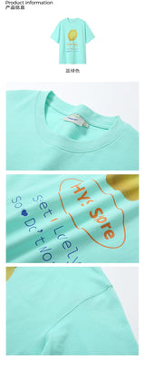 サマーショートスリーブTシャツ ウィズ カラーブロッキング＆ブレーザブルプリントカジュアルウェア