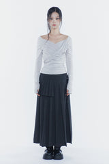 ソフトドレープオフショルダートップ light grey