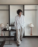 Modern three-tuck wide slacks