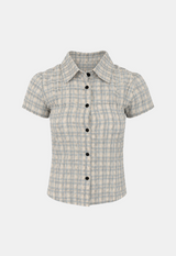 Yvie Plaid Puff Shirt