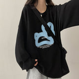 Rabbit ボクシーフィット 長袖Tシャツ