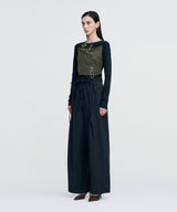 Ribbon Tied Wide Pants _ BLACK