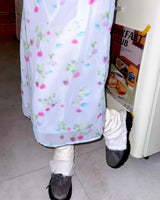 (2color) Smudge Flower Silky Skirt