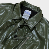 glossy stitch jacket_khaki