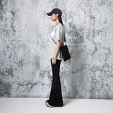 クラック ロゴセミ オーバーサイズフィット Tシャツ (MELANG GRAY)