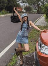 ウィニースリーブレスデニムワンピース