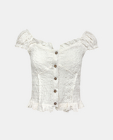 Lillian Embroidery Shirring Blouse