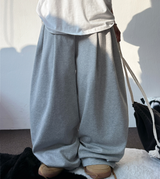 10000ソルド❤ フロントツーピンタックバルーンワイドオーバーパンツ 🩶🖤2カラー 🩶S-XL