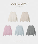 #Cozy Hairy Pastel Wool Loose Fit Knit (5color)