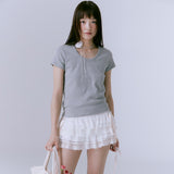 90's カーブドTシャツ (MELANGE GREY)