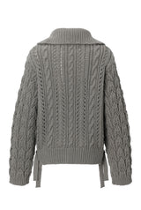 Toffee cable cardigan