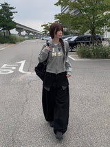 Flick Check Wide Cotton Balloon Pants