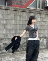 ビンテージテンスナップリブTシャツ