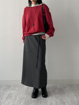 [FW] Striped Wool H-Line Long Skirt