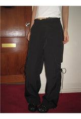Lace nylon pocket strap cargo pants