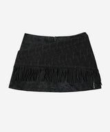 フリンジラップレザースカート #BLACK