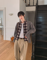 ネプリカッティングレイヤードクロップチェックシャツ