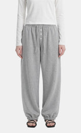 Button Detail Jogger Sweatpants