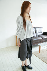 drape unbal off-shoulder top(3colors)