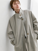 (CT-1452)SHOULDER PAD TRENCH COAT
