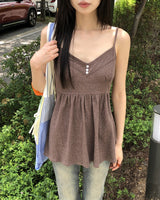 Selah heart neck button sleeveless mini dress