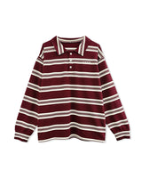 UNISEX ボーダーポロロンT