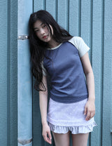 STAR CONTRAST RAGLAN T-SHIRT(NAVY)