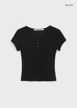 [MADE] Easy Henry Neck Short Sleeve Tee (Built-in Cap)