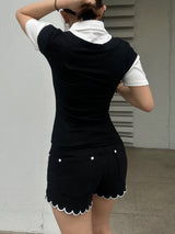 ウェーブクロップドパンツ
