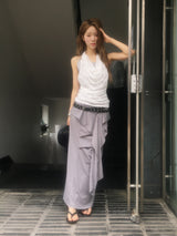 Double wrap eyelet slim belt