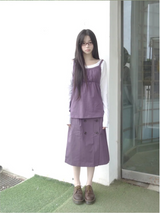 double button skirt