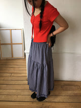 Vesty Check Long Skirt (2color)