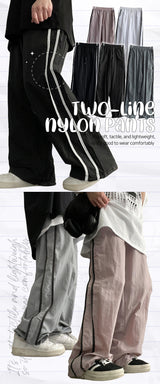 Largan banding two-line nylon pants