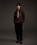 HAAND LOGO GRAPHIC HOODIE BROWN