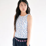 Blue flower sleeveless
