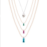 Petit Bear Pearl Necklace_Blue