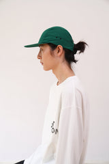 4pannel nylon duck bill cap/forest-green