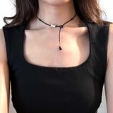 ドットカラムネックレス (black)