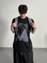 Color string wide cargo pants