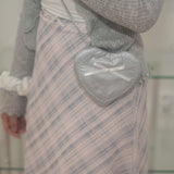 Ribbon Heart Bag _ Sliver