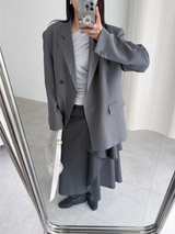 overlap button skirts (2color)