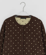 Yuhri Dot Round Knit Cardigan