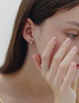 26SS★ H Edition Silver Rainy One-Touch Earrings